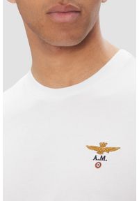 Aeronautica Militare - AERONAUTICA MILITARE Biały bawełniany męski t-shirt, Rozmiar 3XL. Okazja: na co dzień. Kolor: biały. Materiał: bawełna. Styl: casual, klasyczny #2