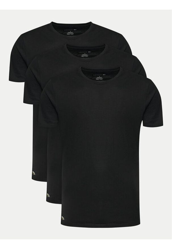 Lacoste Komplet 3 t-shirtów TH9010 Czarny Regular Fit. Kolor: czarny. Materiał: bawełna