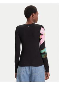 Desigual Bluzka Lena 25WWTK32 Czarny Regular Fit. Kolor: czarny. Materiał: wiskoza