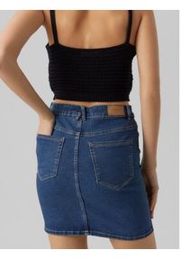 Vero Moda Spódnica jeansowa Luna 10279491 Niebieski Regular Fit. Kolor: niebieski. Materiał: jeans, bawełna