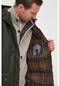Barbour kurtka bawełniana Short Hooded Bedale Wax kolor zielony przejściowa oversize MWX2207. Kolor: zielony. Materiał: bawełna. Długość rękawa: raglanowy rękaw #5