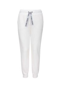 CUORI e PICCHE - Białe spodnie dresowe z logo WHITE ESTI. Kolor: biały. Materiał: dresówka #2