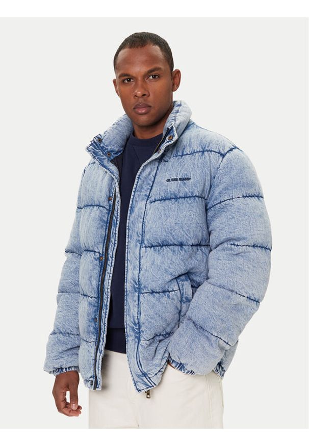 Guess Jeans Kurtka zimowa M5BL0Q D6181 Niebieski Regular Fit. Kolor: niebieski. Materiał: bawełna. Sezon: zima