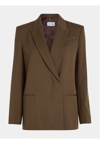 Calvin Klein Marynarka K20K206715 Brązowy Regular Fit. Kolor: brązowy. Materiał: syntetyk #7