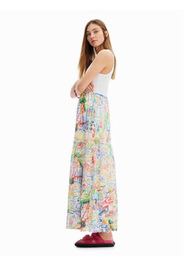 Desigual Sukienka codzienna 23SWVK91 Biały Regular Fit. Okazja: na co dzień. Kolor: biały. Materiał: syntetyk. Typ sukienki: proste. Styl: casual