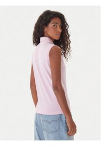 Kappa Polo Logo Tennis 302LR20 Różowy Slim Fit. Typ kołnierza: polo. Kolor: różowy. Materiał: bawełna #5