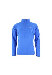 PEAK MOUNTAIN - Polar z kapturem zapinany na zamek 1/2 Peak Mountain. Typ kołnierza: kaptur. Kolor: niebieski. Materiał: polar. Sezon: zima. Sport: turystyka piesza #1