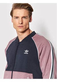 Adidas - adidas Bluza Sst Fleece Track HC2081 Granatowy Regular Fit. Kolor: niebieski. Materiał: bawełna