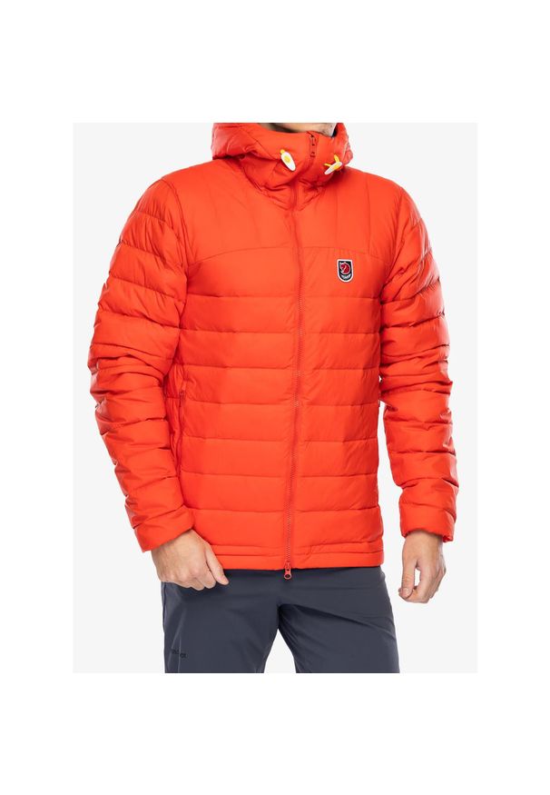 Fjällräven - Kurtka puchowa męska Fjallraven Expedition Pack Down Hoodie. Kolor: pomarańczowy. Materiał: puch. Sport: turystyka piesza