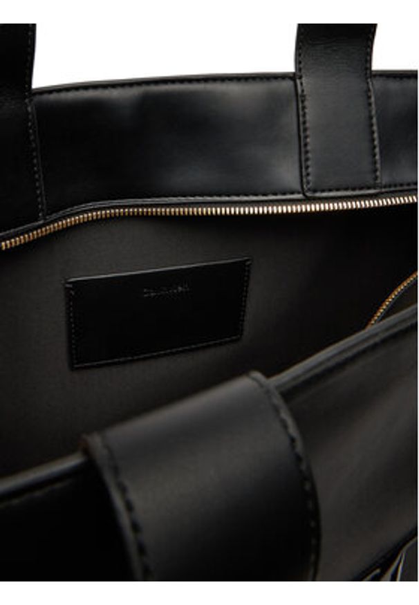 Calvin Klein Torebka Bold Ck Medium Tote LV04F3218G Czarny. Kolor: czarny. Materiał: skórzane