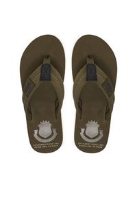 TOMMY HILFIGER - Tommy Hilfiger Japonki Patch Hilfiger Beach Sandal FM0FM05804 Zielony. Kolor: zielony. Materiał: materiał #3