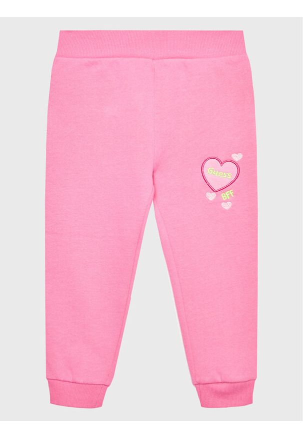 Guess Spodnie dresowe K2BQ16 KAX70 Różowy Regular Fit. Kolor: różowy. Materiał: bawełna