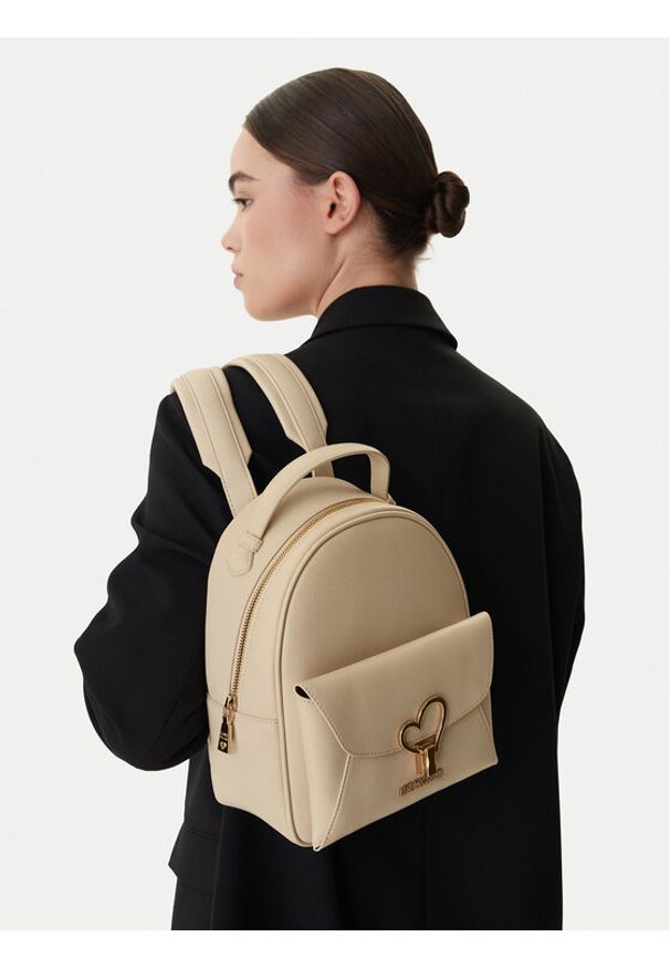 Love Moschino - LOVE MOSCHINO Plecak JC4137PP1OLQ0110 Écru. Materiał: skóra