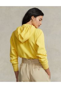 Ralph Lauren - RALPH LAUREN - Żółta bluza z kapturem z logo. Typ kołnierza: kaptur. Kolor: żółty. Materiał: bawełna, dzianina