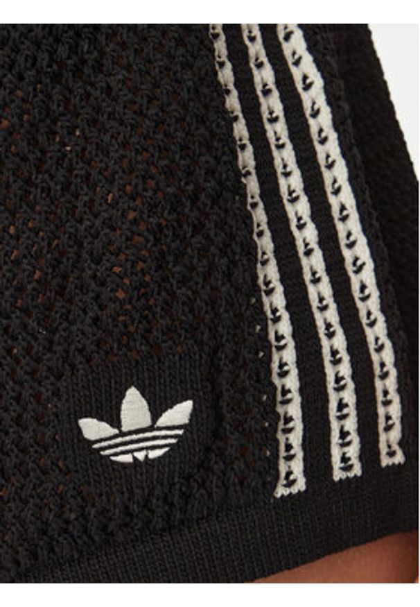 Adidas - adidas Szorty materiałowe Knitted Crochet KC6478 Czarny Regular Fit. Kolor: czarny. Materiał: syntetyk