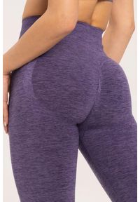 GYM GLAMOUR - Legginsy fitness damskie Gym Glamour seamless push up. Kolor: fioletowy. Sport: fitness
