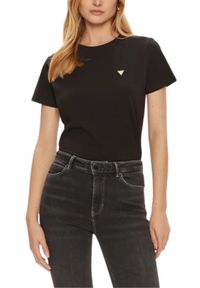 Guess - GUESS Czarny damski t-shirt na krótki rękaw Colette, Rozmiar XL. Okazja: na co dzień. Kolor: czarny. Długość rękawa: krótki rękaw. Długość: krótkie. Styl: elegancki, casual #4