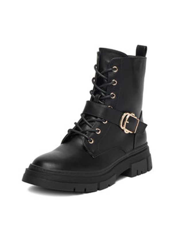 DeeZee Trzewiki HX21025-26 Czarny. Kolor: czarny. Materiał: materiał, skóra