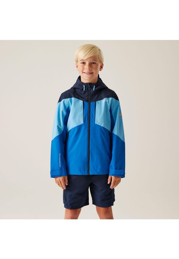Regatta - Dziecięca kurtka Highton VI Waterpoof. Kolor: niebieski, turkusowy, wielokolorowy. Materiał: tkanina, poliester