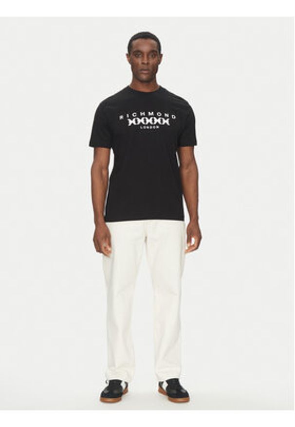 Richmond X T-Shirt UMP25004TS Czarny Regular Fit. Kolor: czarny. Materiał: bawełna