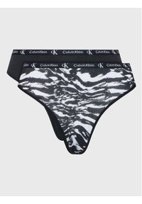 Calvin Klein Underwear Komplet 2 par stringów 000QD3990E Czarny. Kolor: czarny. Materiał: bawełna