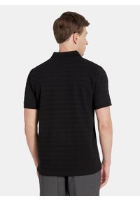 Pako Lorente - PAKO LORENTE - Czarne bawełniane polo w prążki. Okazja: na co dzień. Typ kołnierza: polo. Kolor: czarny, niebieski. Materiał: bawełna. Długość rękawa: krótki rękaw. Długość: krótkie. Wzór: prążki. Styl: casual #3