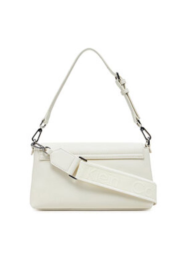 Calvin Klein Torebka Ck Must Convertible Shoulder Bag K60K612902 Écru. Materiał: skórzane