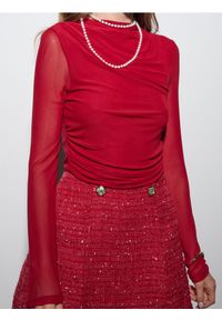 Sinsay - Body z długim rękawem - czerwony. Kolor: czerwony. Długość rękawa: długi rękaw. Długość: długie #1