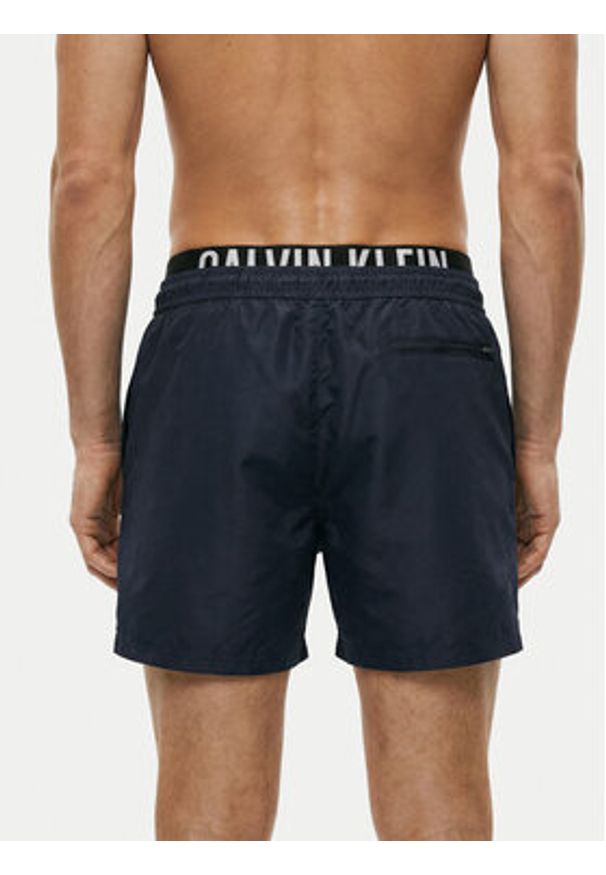 Calvin Klein Swimwear Szorty kąpielowe LV00N61015 Granatowy Regular Fit. Kolor: niebieski. Materiał: syntetyk