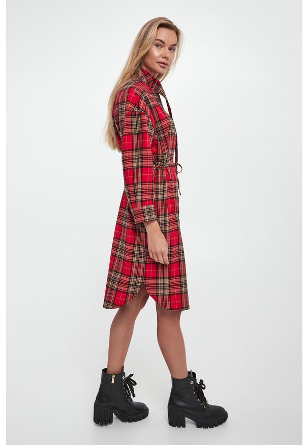 JOOP! Jeans - Sukienka koszulowa w kratkę Danny JOOP! JEANS. Wzór: kratka. Typ sukienki: koszulowe
