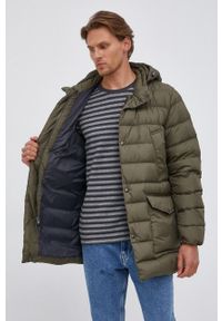 Woolrich Kurtka puchowa męska kolor zielony przejściowa. Okazja: na co dzień. Typ kołnierza: kaptur. Kolor: zielony. Materiał: puch. Wzór: gładki. Styl: casual #4