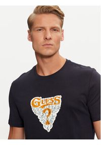 Guess T-Shirt M4BI44 I3Z14 Granatowy Regular Fit. Kolor: niebieski. Materiał: bawełna