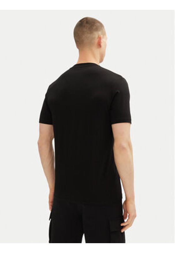 Karl Lagerfeld - KARL LAGERFELD T-Shirt 755404 552235 Czarny Regular Fit. Typ kołnierza: dekolt w karo. Kolor: czarny. Materiał: bawełna