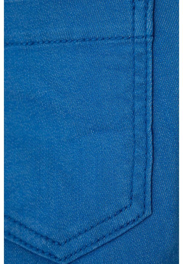 United Colors of Benetton Szorty jeansowe dziecięce regulowana talia. Okazja: na co dzień. Kolor: turkusowy. Materiał: jeans. Długość: długie. Styl: casual