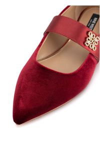 Nine West Baleriny 8168-1 Bordowy. Kolor: czerwony. Materiał: materiał #6