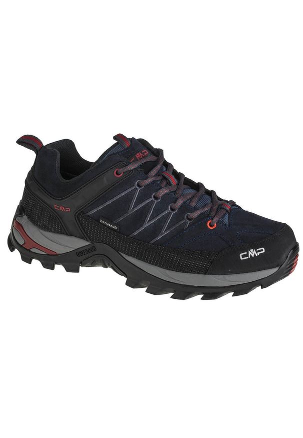 CMP - Buty trekkingowe męskie Rigel Low czarne. Kolor: czerwony, niebieski, wielokolorowy. Materiał: skóra, syntetyk, tkanina, materiał