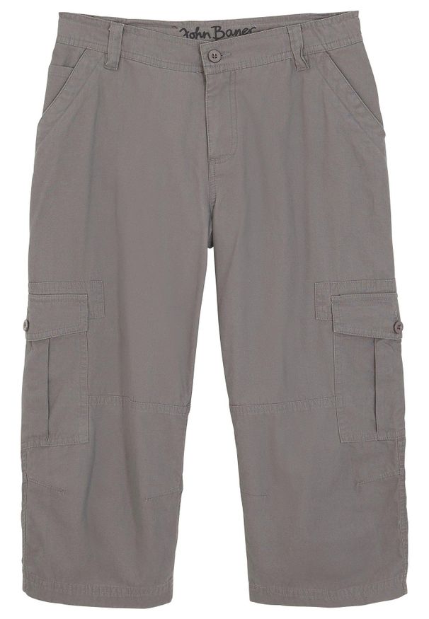 bonprix - Spodnie chłopięce 3/4 o luźnym kroju z czystej bawełny. Kolor: szary. Materiał: bawełna