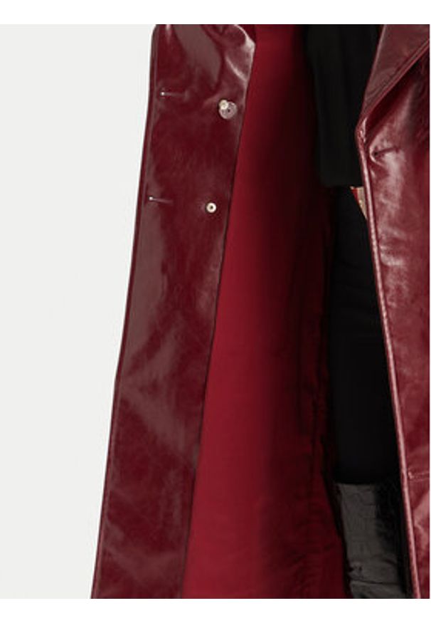 Babylon Płaszcz przejściowy S00772 Bordowy Regular Fit. Kolor: czerwony. Materiał: skóra