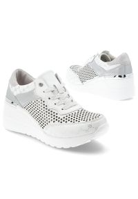 Białe Sneakersy S.Barski Modne Obuwie Damskie Na Koturnie. Okazja: na co dzień. Kolor: biały. Materiał: materiał. Szerokość cholewki: normalna. Obcas: na koturnie. Styl: sportowy, elegancki, casual #7