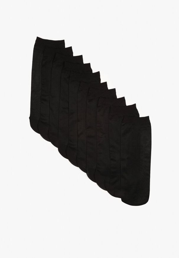 Renee - 10-pack Czarne Skarpety Lisaswena. Kolor: czarny. Wzór: gładki