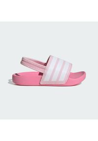 Adidas - Klapki adilette Estrap Kids. Kolor: biały, wielokolorowy, różowy