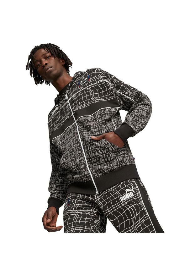 Bluza z kapturem męskie Puma Bmw Mms Camo Sds Hooded Sweat Jacket. Typ kołnierza: kaptur. Kolor: czarny. Materiał: bawełna, materiał