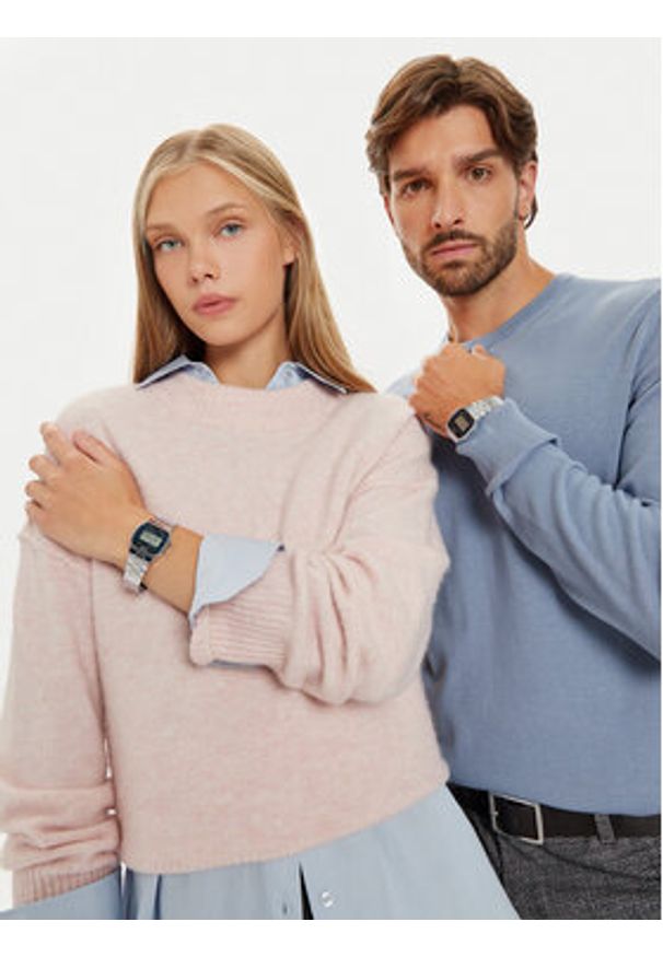 Casio Zegarek Vintage A164WA-1VES Srebrny. Kolor: srebrny. Styl: vintage