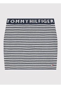 TOMMY HILFIGER - Tommy Hilfiger Spódnica Branded Rib KG0KG06764 D Granatowy Slim Fit. Kolor: niebieski. Materiał: wiskoza