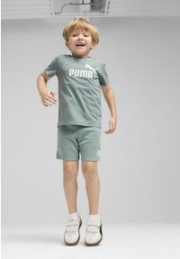 Puma - Dziecięca koszulka ESS z logo No. 1 PUMA Green Moon. Kolor: zielony. Materiał: guma. Wzór: nadruk