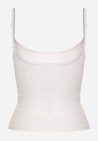 Born2be - Biały Klasyczny Top Hallamia. Okazja: na co dzień. Kolor: biały. Materiał: jeans. Długość rękawa: na ramiączkach. Styl: klasyczny #4