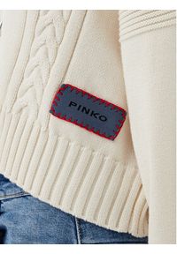 Pinko - PINKO Sweter Breithorn Maglia 104621 Écru Relaxed Fit. Materiał: bawełna #5