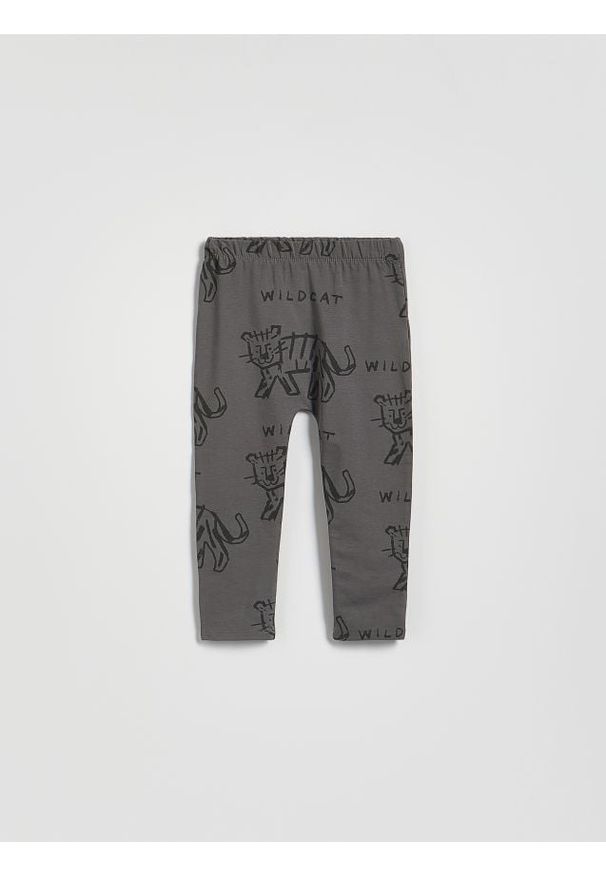 Reserved - Bawełniane legginsy - ciemnoszary. Kolor: szary. Materiał: bawełna