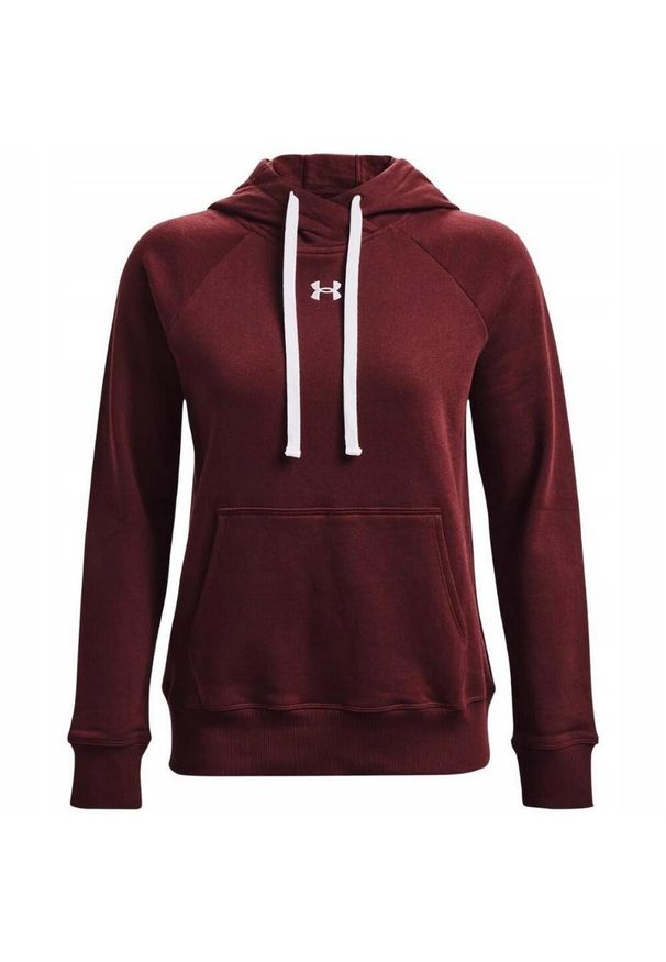Under Armour - Bluza Z Kapturem Damska Polar Rival HB. Typ kołnierza: kaptur. Kolor: czerwony. Materiał: polar