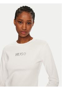 Hugo - HUGO Bluzka Della 50537288 Biały Slim Fit. Kolor: biały. Materiał: bawełna #3